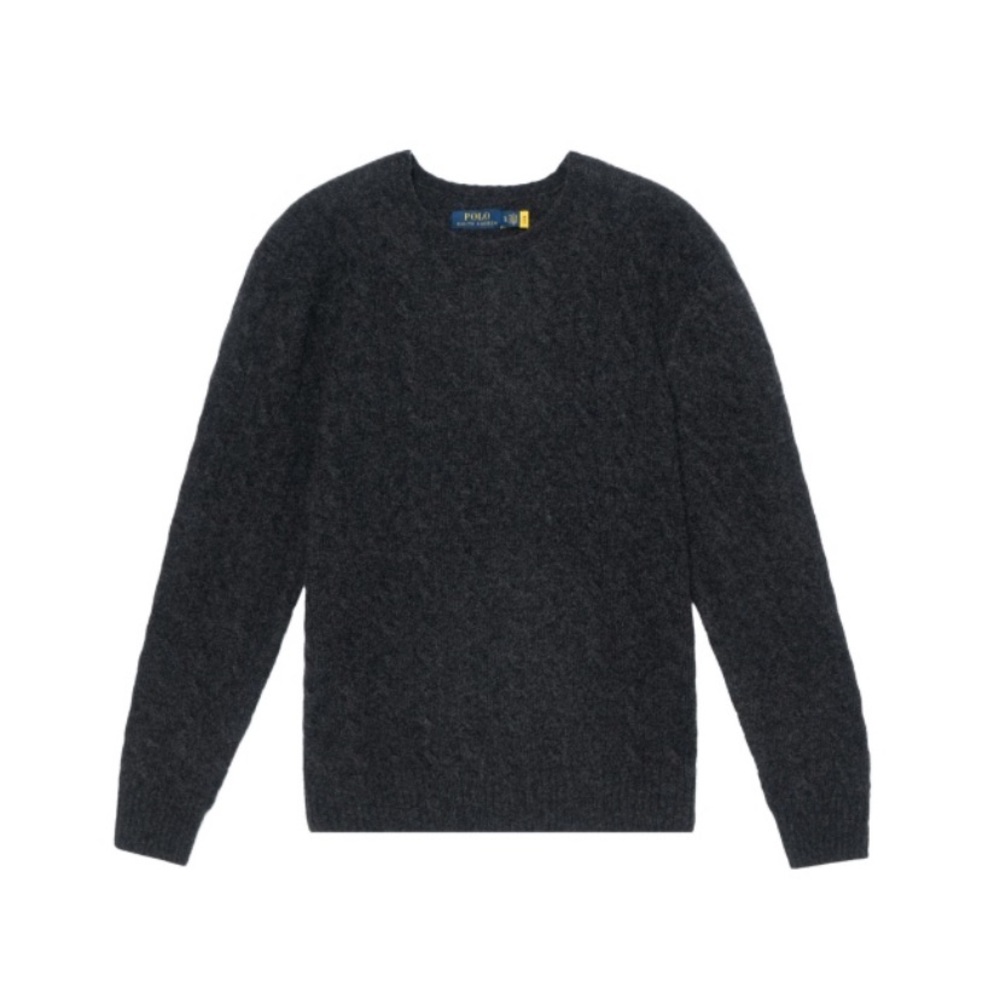 POLO RALPH LAUREN Washable Cashmere Crewneck Sweater Polo Granite sz XL